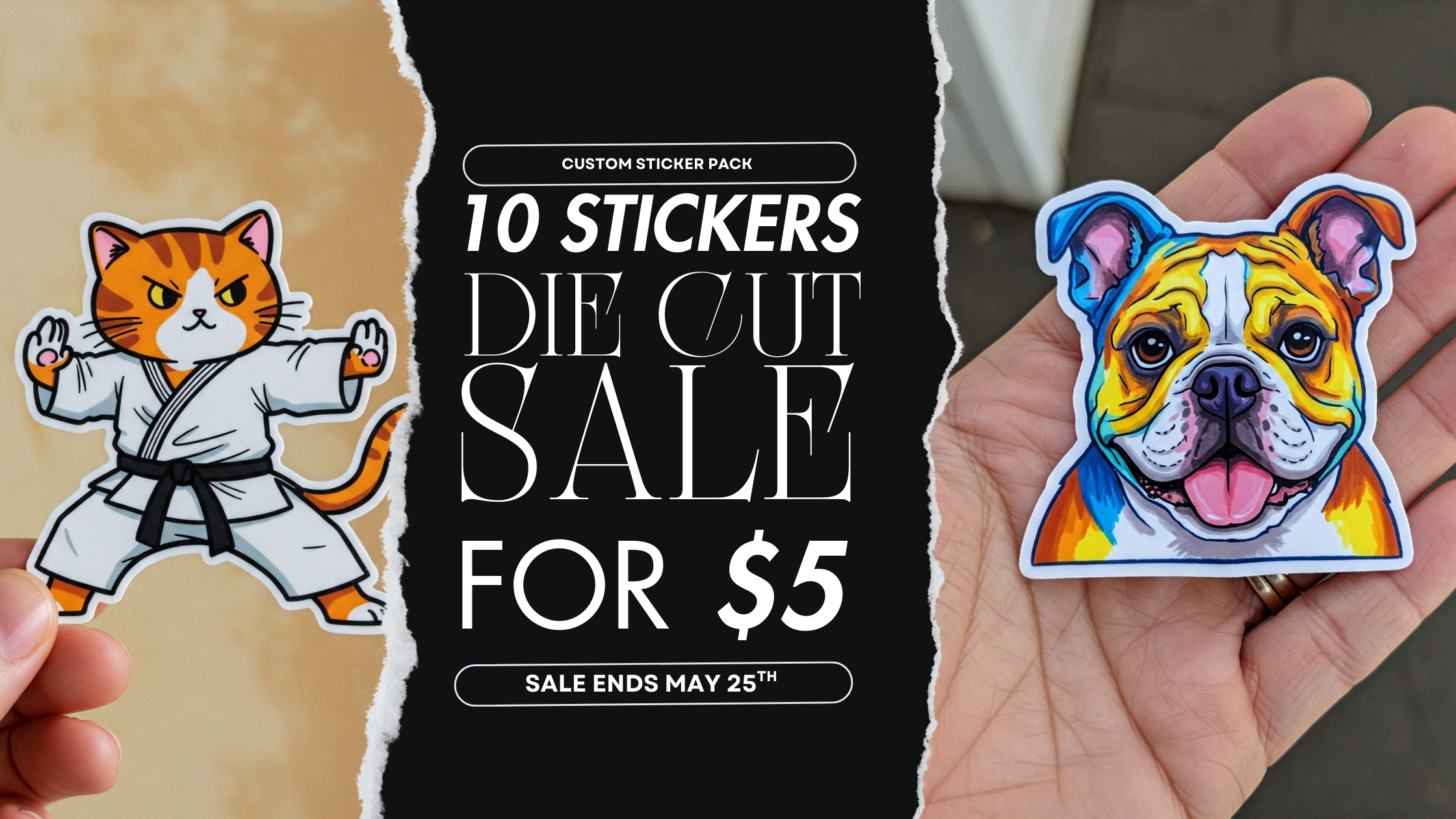 4 INCH DIE CUT STICKERS PROMO IN SATIN