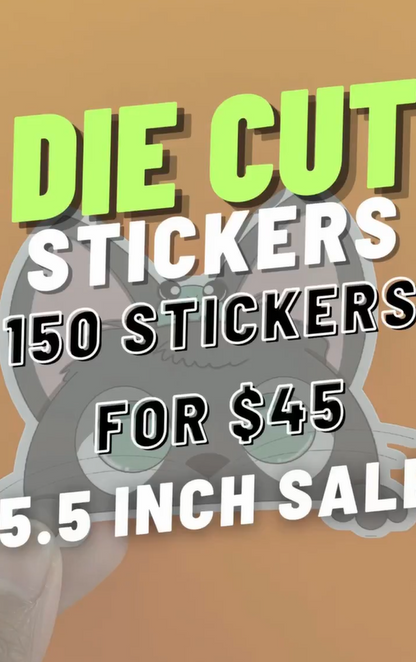 150 DIE CUT STICKERS FOR $45 ( 5.5 INCH )